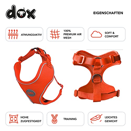 Ddoxx Harnais Veste Chien Air Mesh, Réfléchissante, Rembourrée, Réglable | Nombreuses Couleurs & Tailles | Pour Petit, M