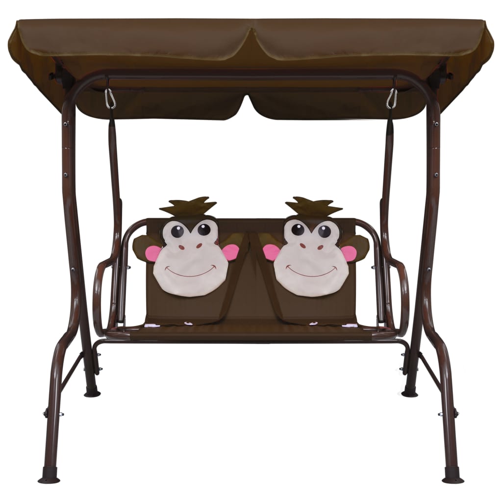 Balancelle Pour Enfants Marron 115x75x110 Cm Tissu