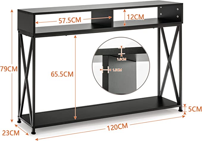 Costway Table Console Meuble D'entrée De Style Industriel