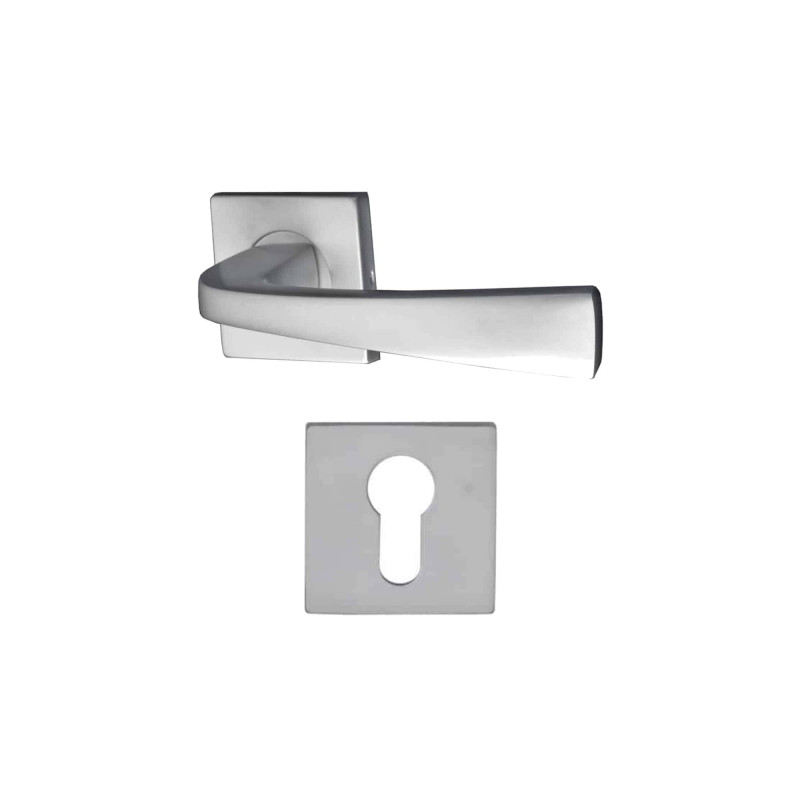Pack Poignée Et Rosace Aluminium - Ambiance - Finition Chrome Perle