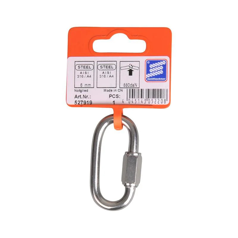 Maillon 6x45mm, A4 Rvs Aisi 316