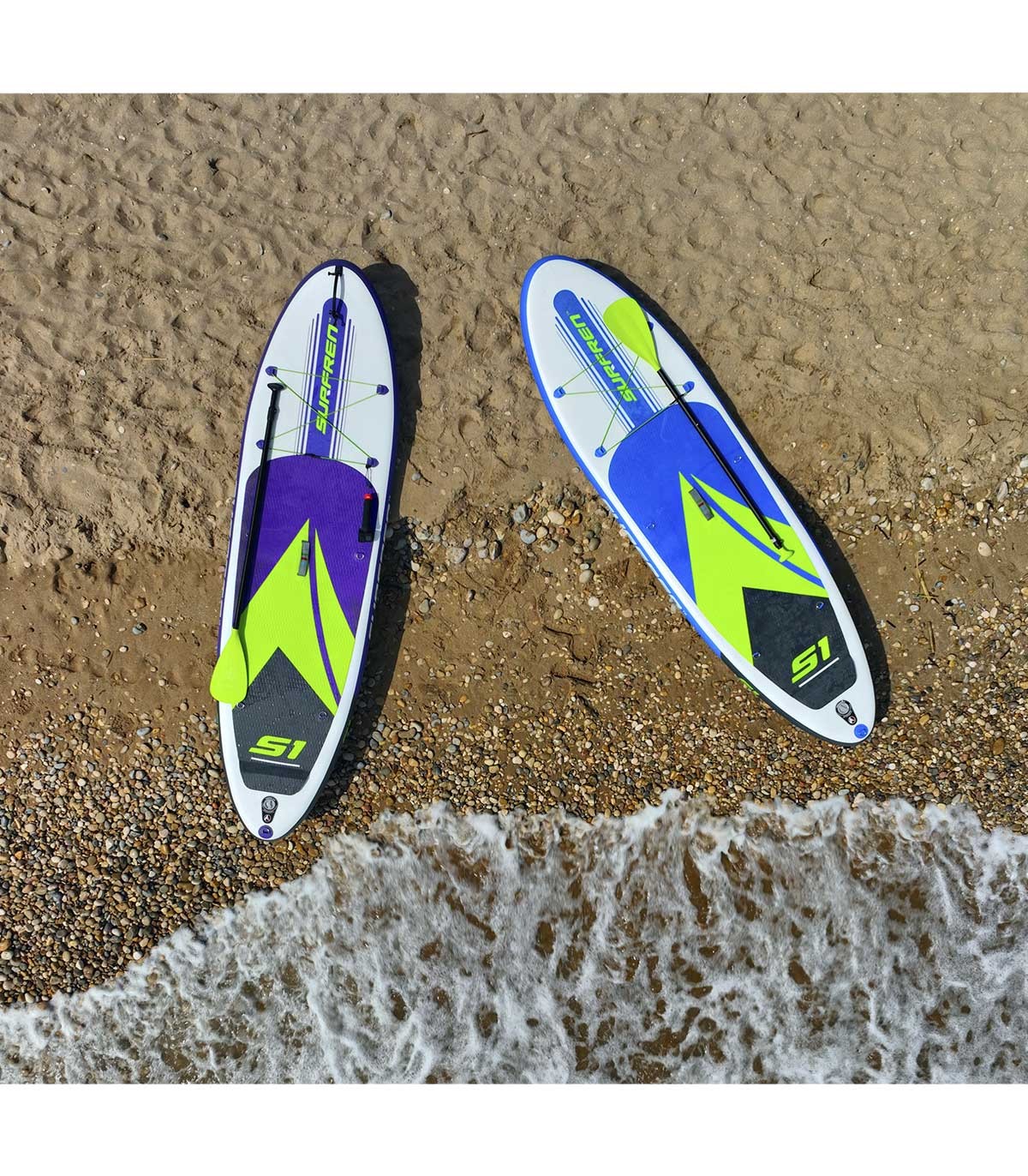 Stand Up Paddle Gonflable - Surfren S1 10'0" Violet/vert (305x81x12cm)