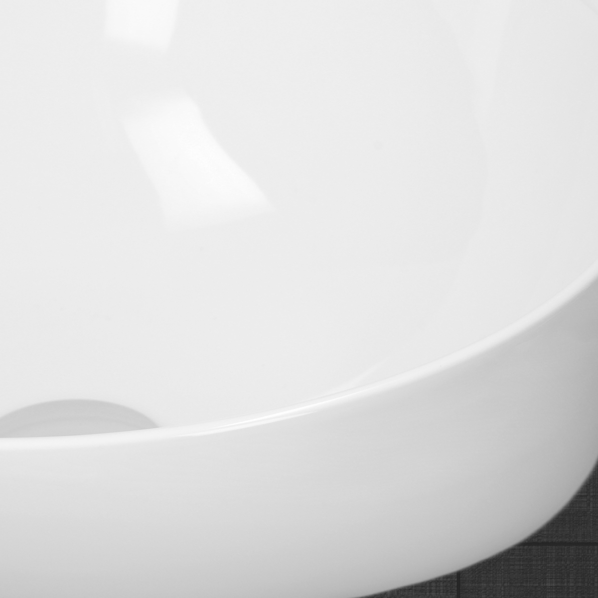 Lavabo Salle De Bain Céramique Blanc Avec Garniture De Vidange Ø 400x400x135 Mm
