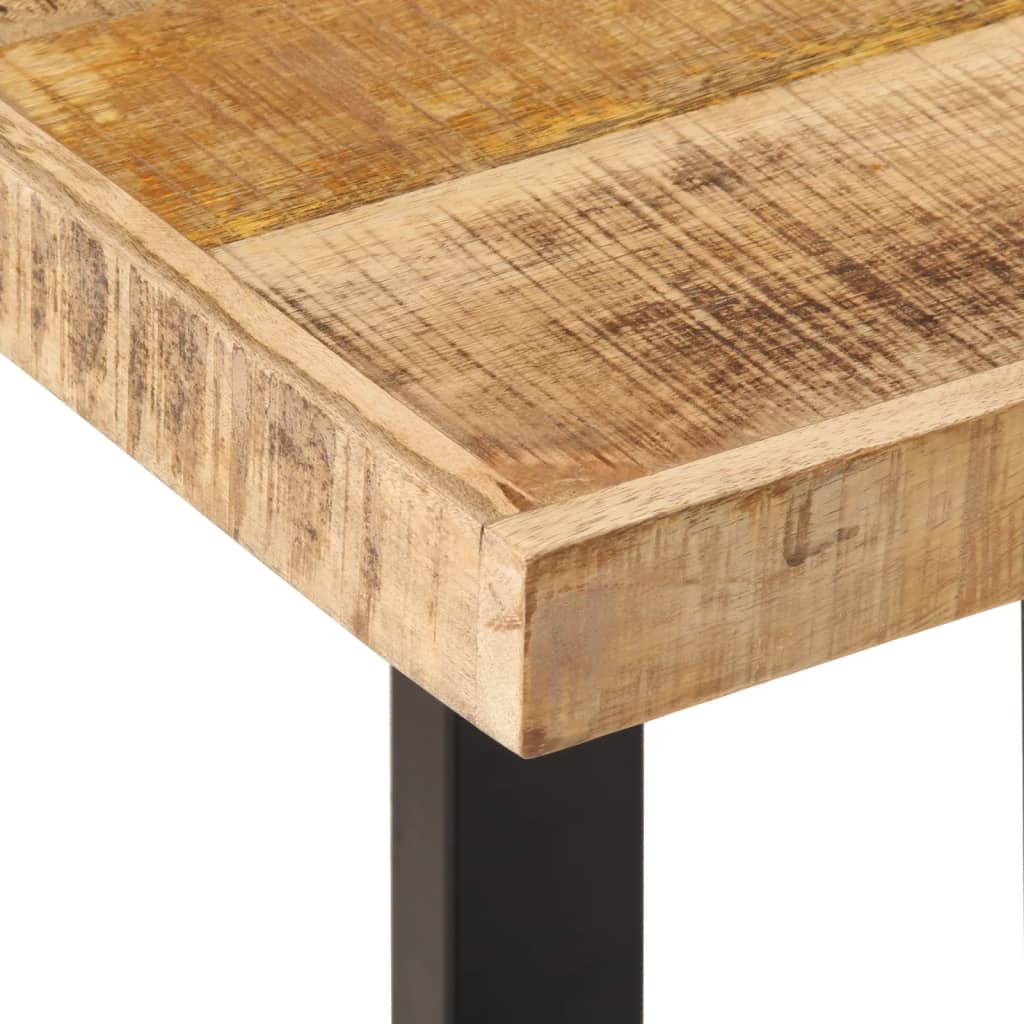 Banc | Banquette Pour Salon, Chambre 160 Cm Bois De Manguier Brut Massif Et Acier