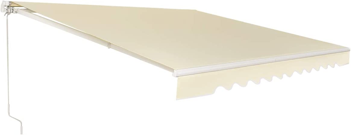 Store Banne De Balcon Rétractable Costway 3,6 X 3 M 