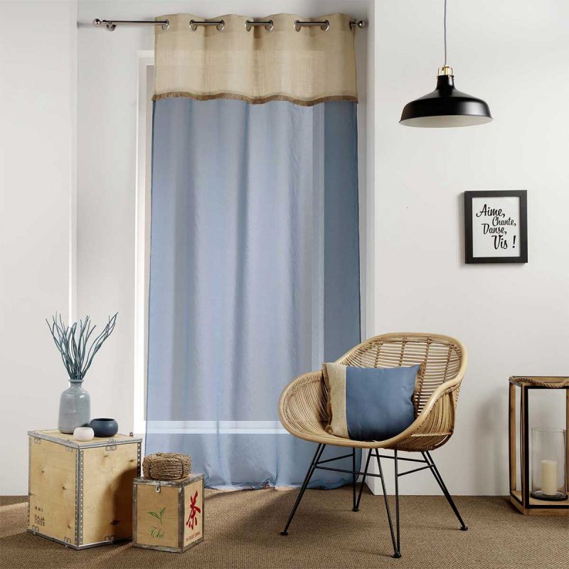 Paris Prix - Coussin Déco À Franges "greenybel" 40x40cm Bleu