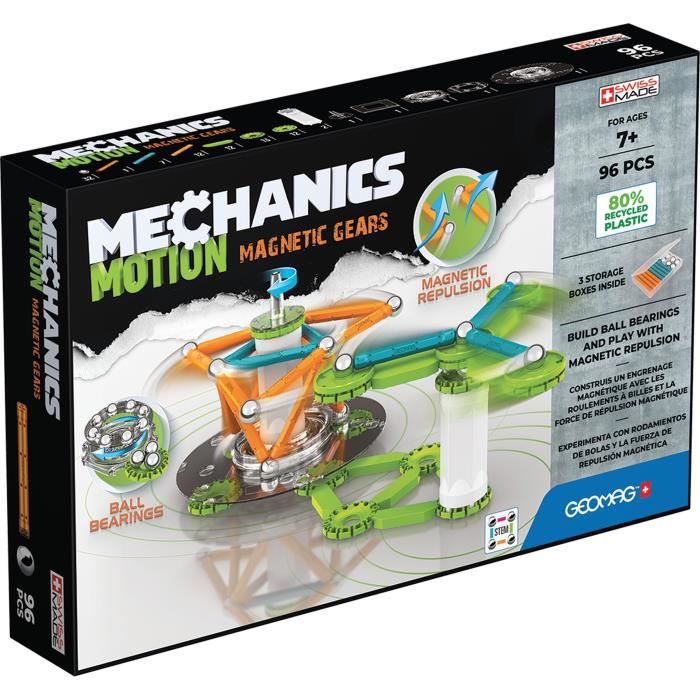 Geomag Mechanics, Motion 96 Pcs, Construction Magnétique, Jeux Éducatifs