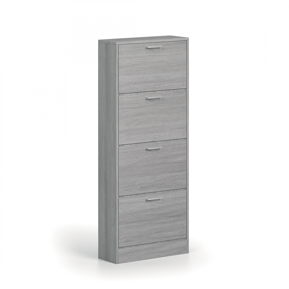 Meuble À Chaussures Vertical Era, 4 Tiroirs Coloris Chêne Gris à Prix