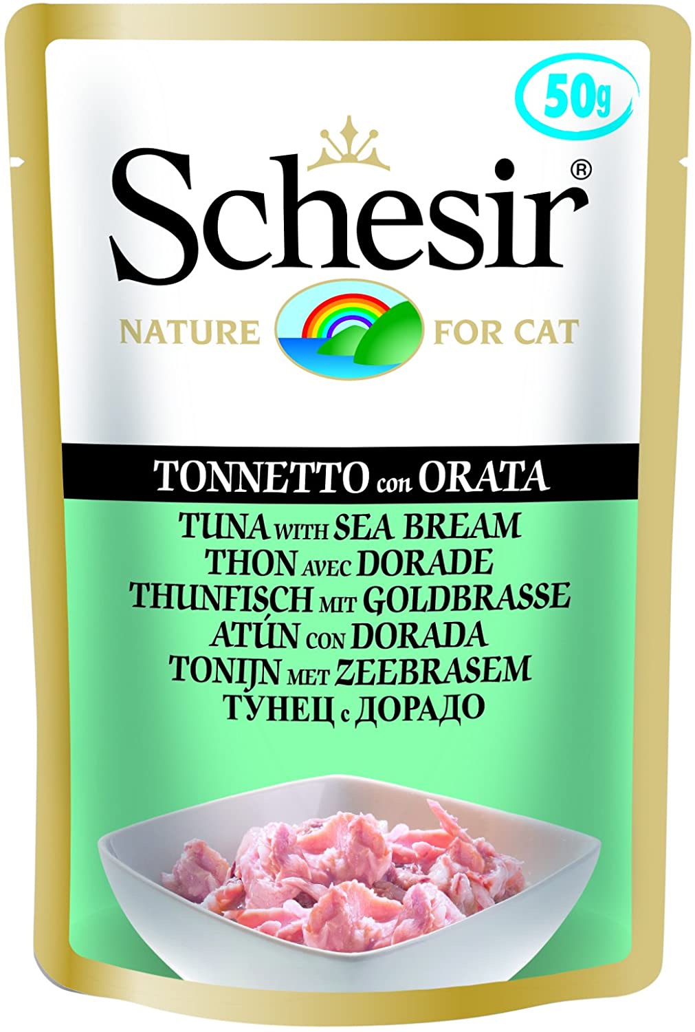 Patée En Sachet Humide Schesir Pour Chat 50 G Thon Daurade 50gr