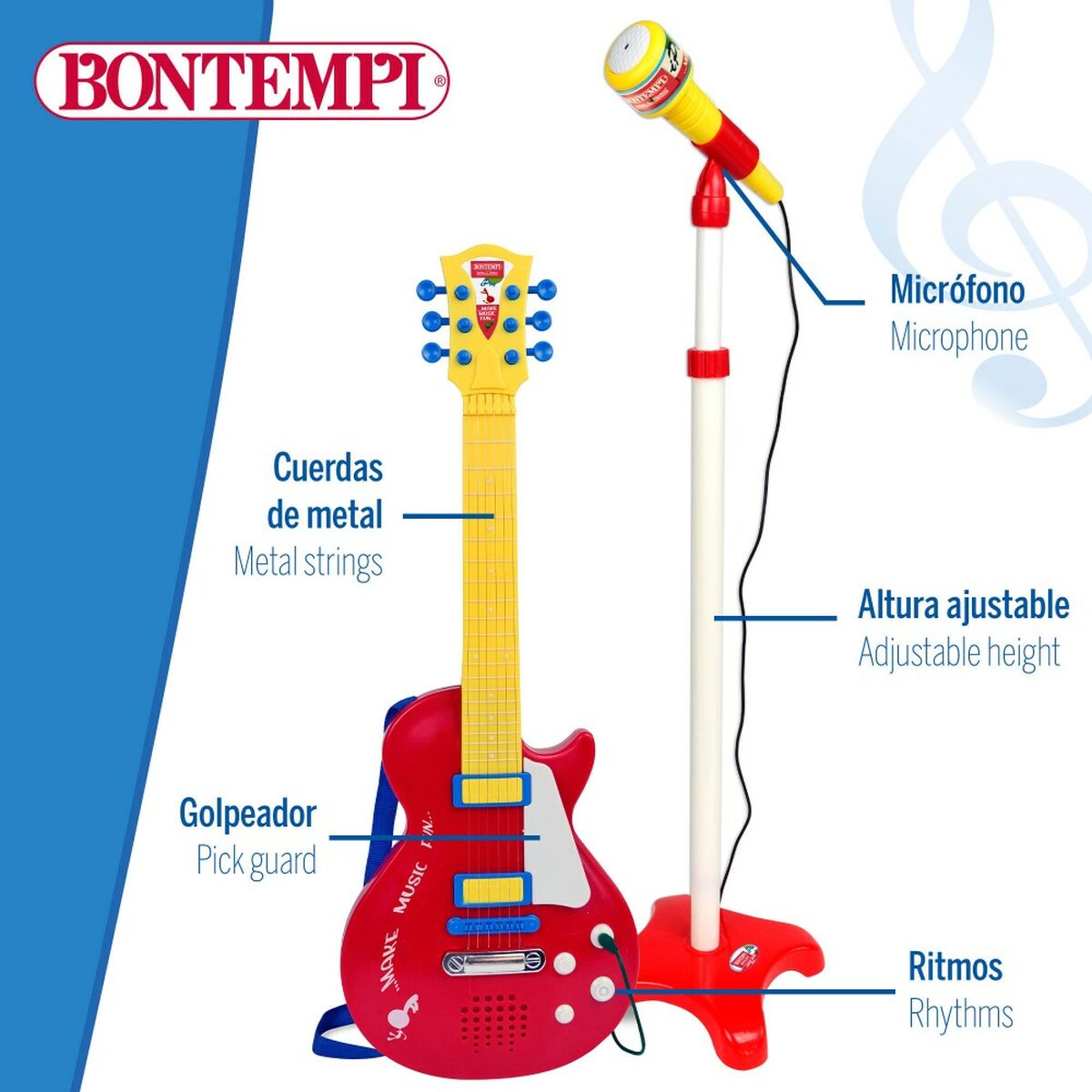 Bontempi 24 1310 1310 Guitare électronique Rock, Multicolore
