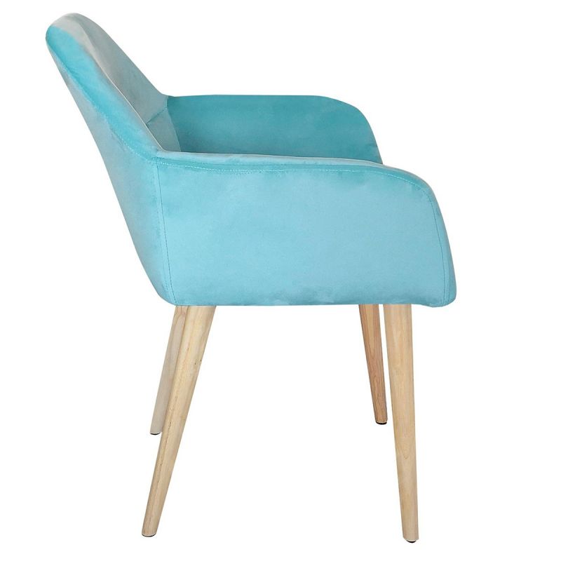 Paris Prix - Fauteuil Scandinave Velours "mogal" 82cm Menthe