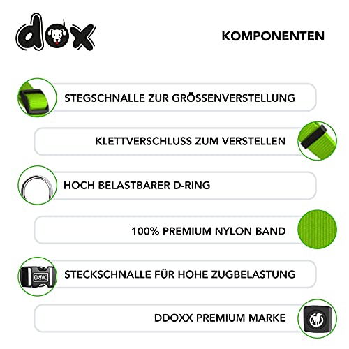 Ddoxx Harnais Chien Step-in Nylon, Réglable | Nombreuses Couleurs & Tailles | Pour Petit, Moyen Gros & Grand | Harnais D