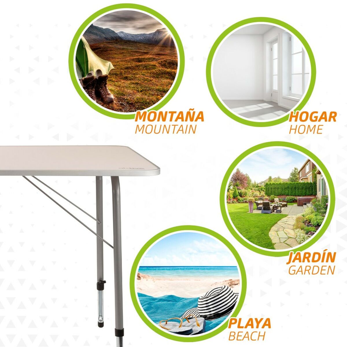 Table Aktive Pliable De Camping 80 X 69 X 60 Cm