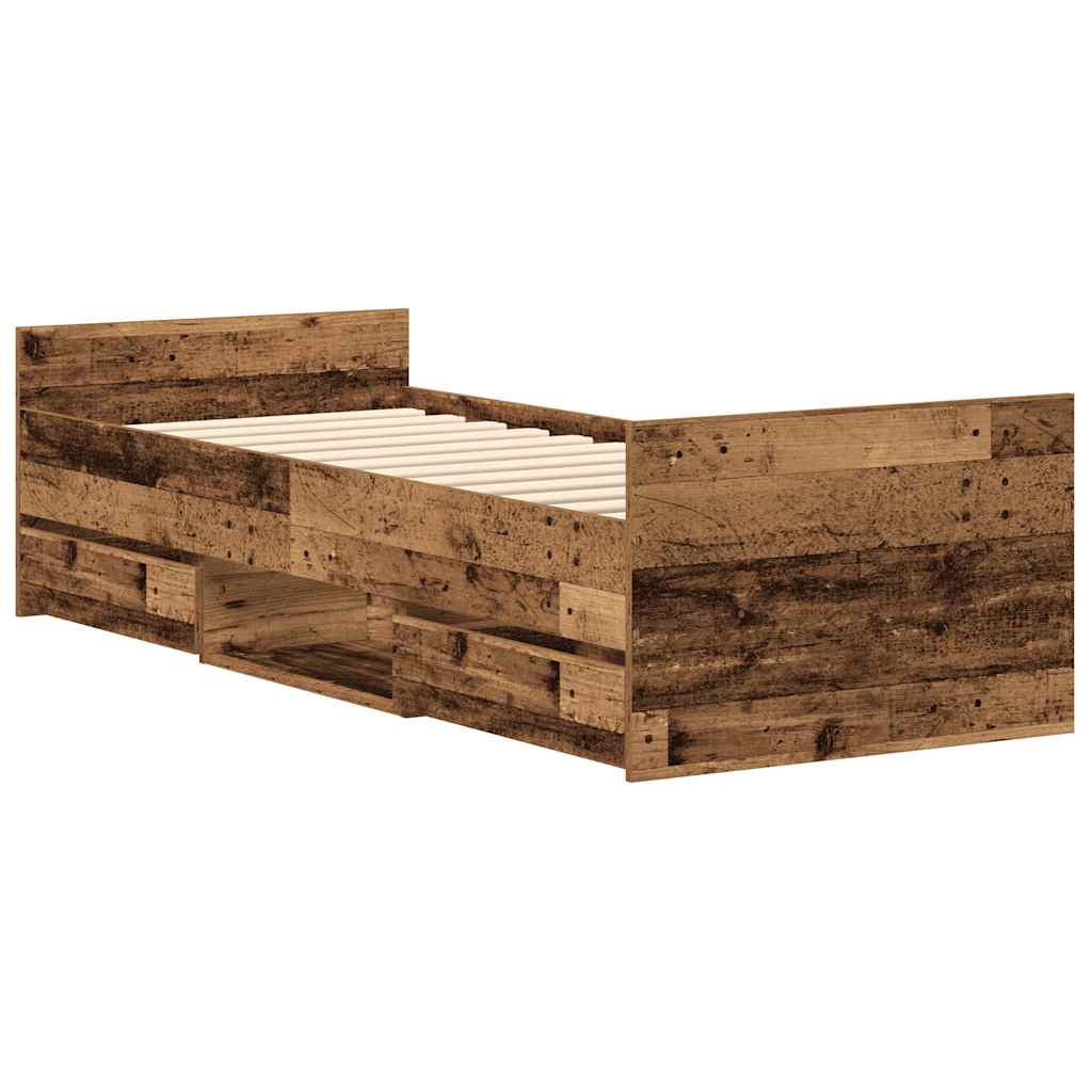 Cadre De Lit Sans Matelas Vieux Bois 90x200 Cm Bois Ingénierie