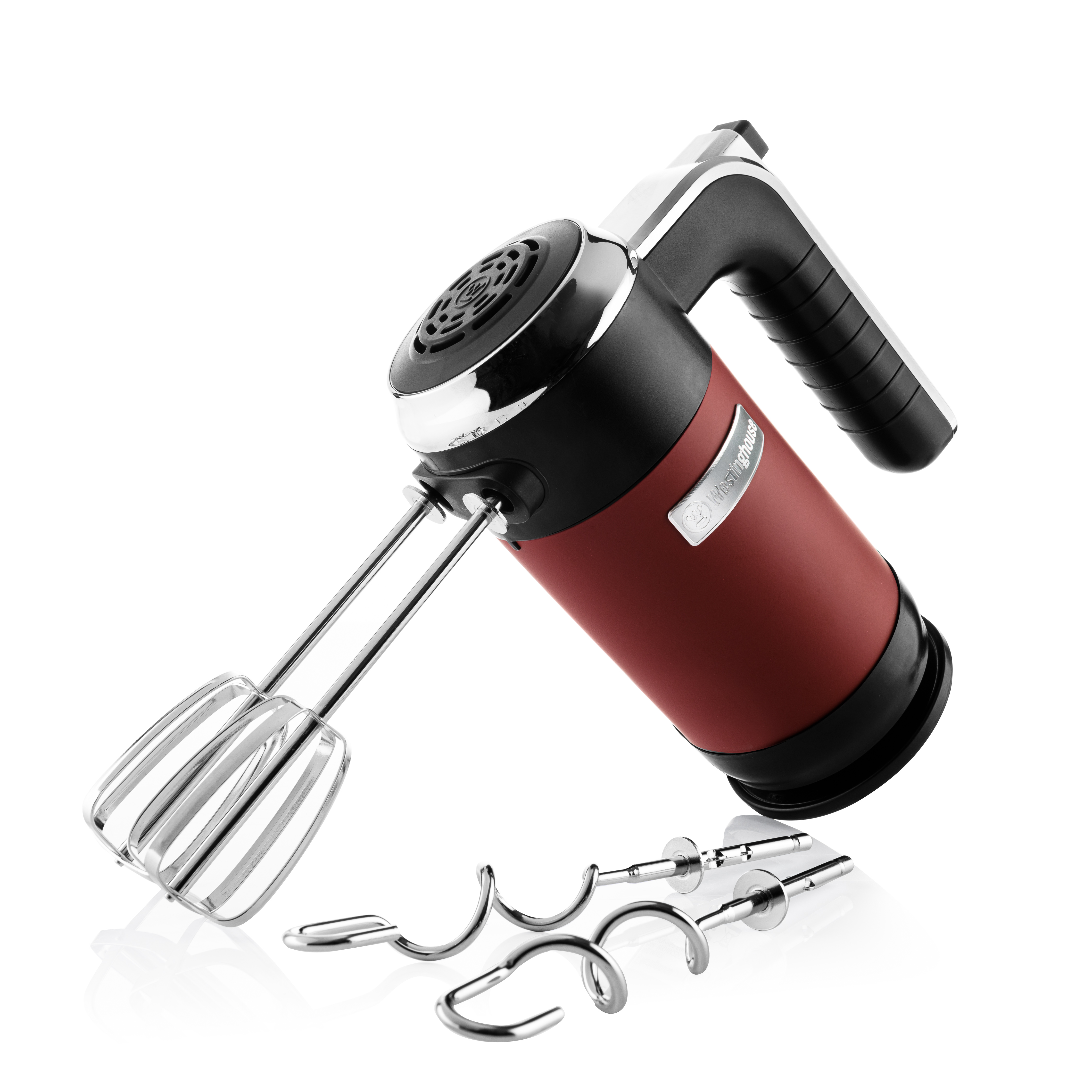 Westinghouse - Retro - Batteur À Main - Avec Fouet Et Crochets À Pâte - 350w - Rouge