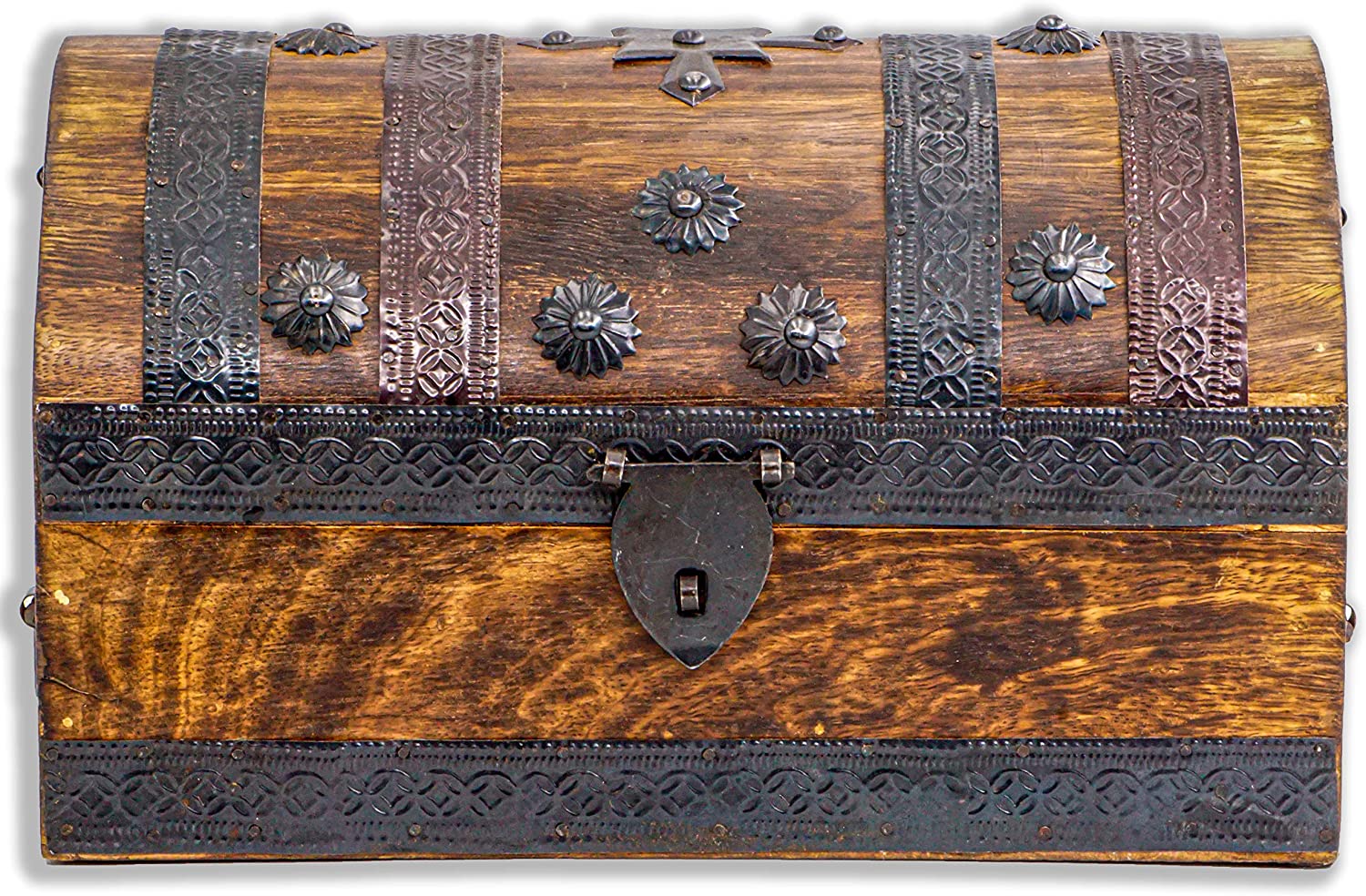 Coffre Au Trésor En Bois Vintage Avec Serrure à Combinaison - 23,2 X 15,8 X 9,3 Cm - Pour Bijoux, Souvenirs, Décoration Ou Cadeau Enfant