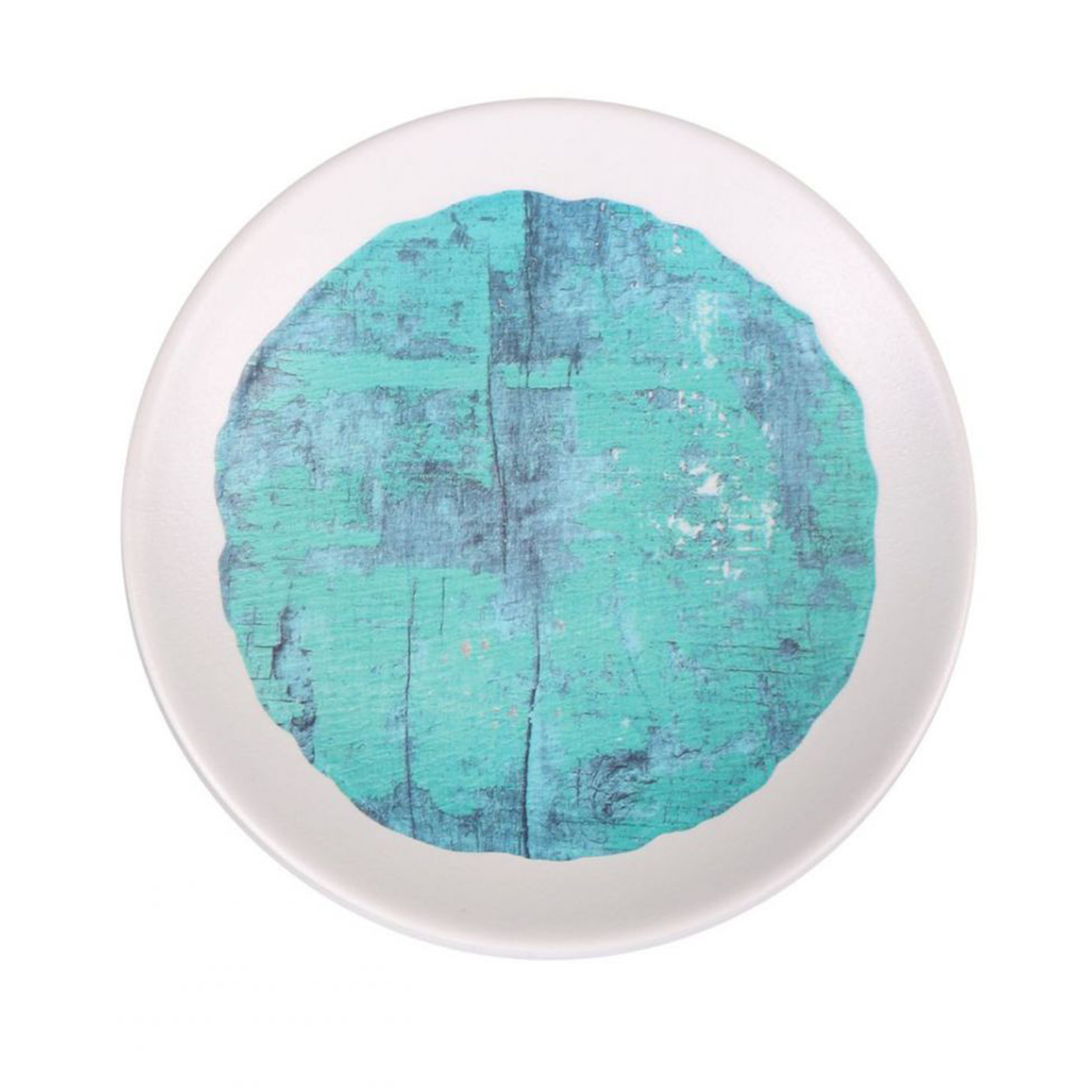 Assiettes De 24 Pièces Plates Spart, Plat De Présentation En Porcelaine Turquoise - D 20 X H 2,5 Cm
