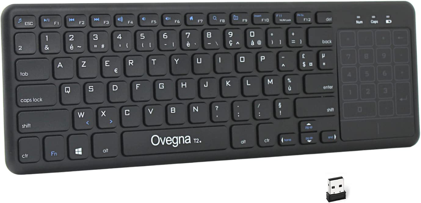 image: Image: Clavier Souris Touchpad Azerty, Sans Fil 2.4ghz, Mince, Pavé Tactile Et Pavé Numérique