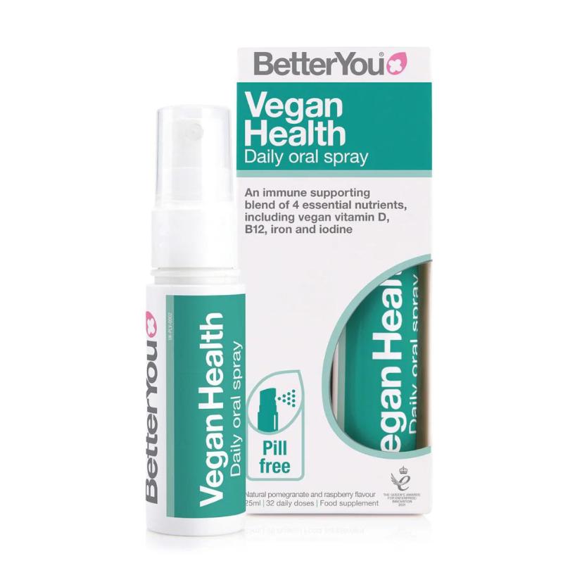 BetterYou Vegan Health – ústny sprej s vitamínom D3, B12, železom a jódom