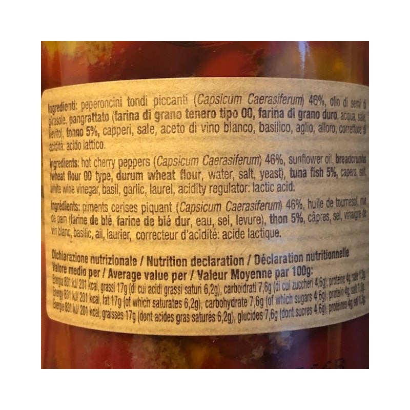 Piments Cerises Farcis Au Thon 270 Gr DELIZIE DI CALABRIA