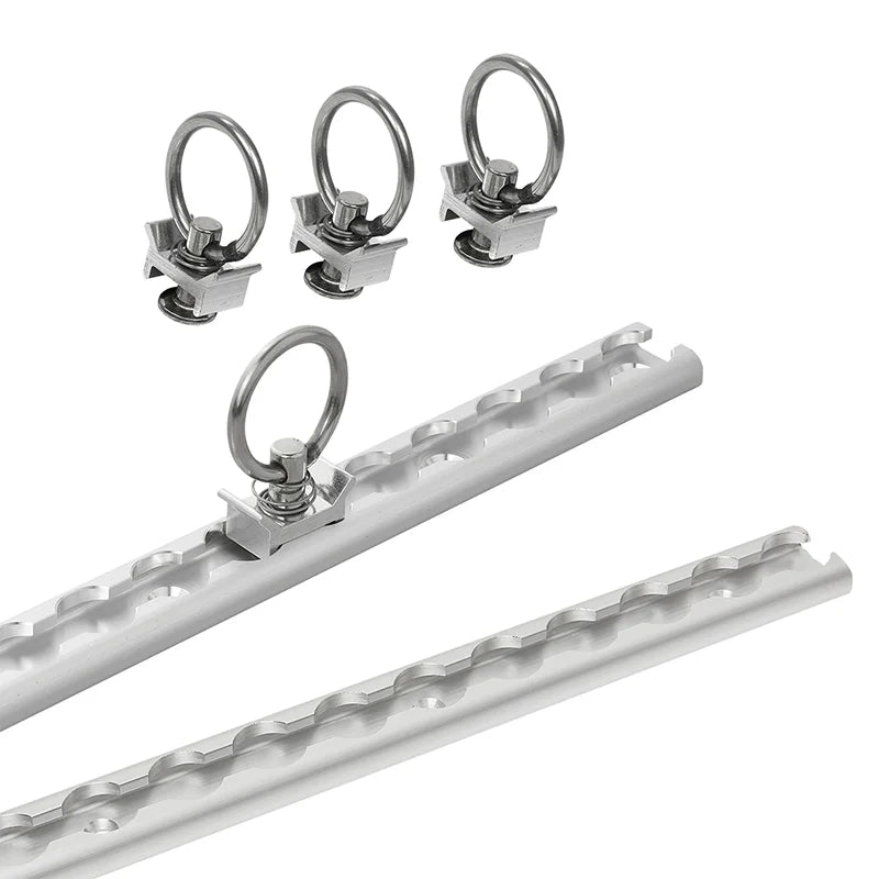 Jeu De Rail D'arrimage Aluminium 2x60cm 6 Pièces