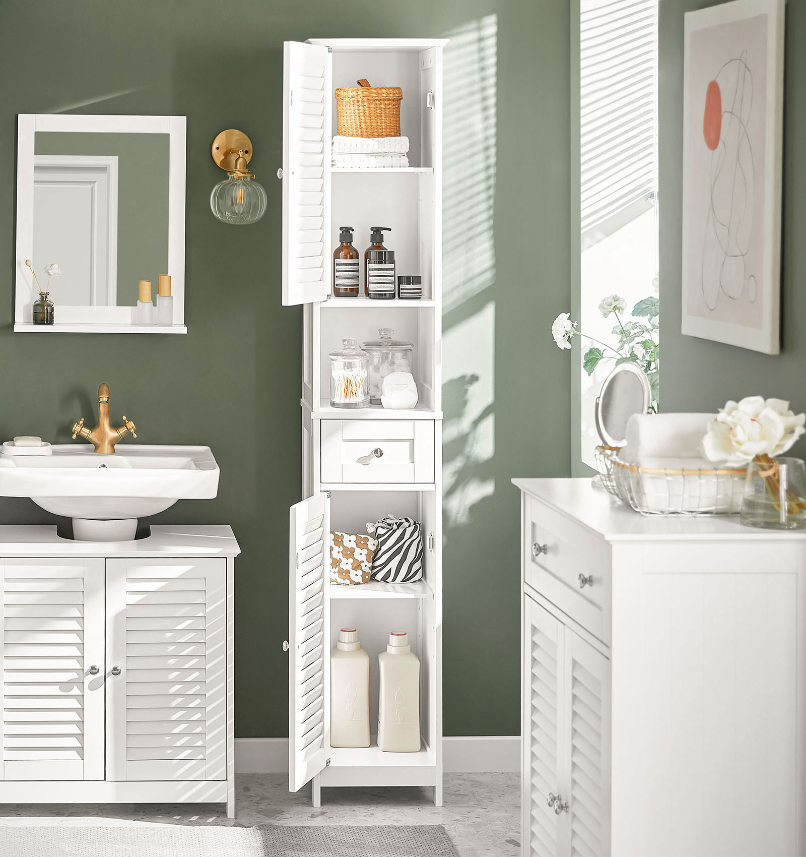 Meuble Colonne Salle De Bain Frg236-w