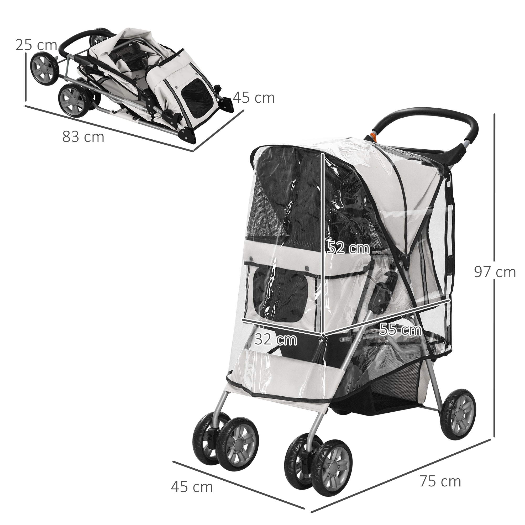 Store De Toit Pliable Pour Chariot De Transport Litheli – Tissu Oxford 600D Beige – Protection Solaire & Intempéries Camping & Jardin