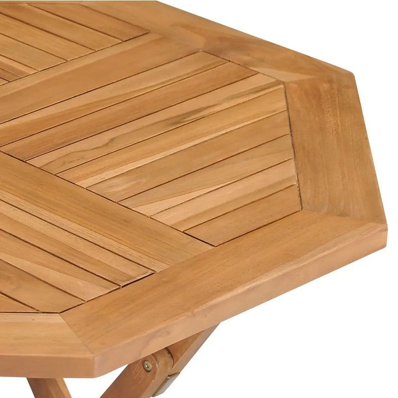 Table De Jardin Octogonale Pliable Teck Massif Clair Kounjo à Prix