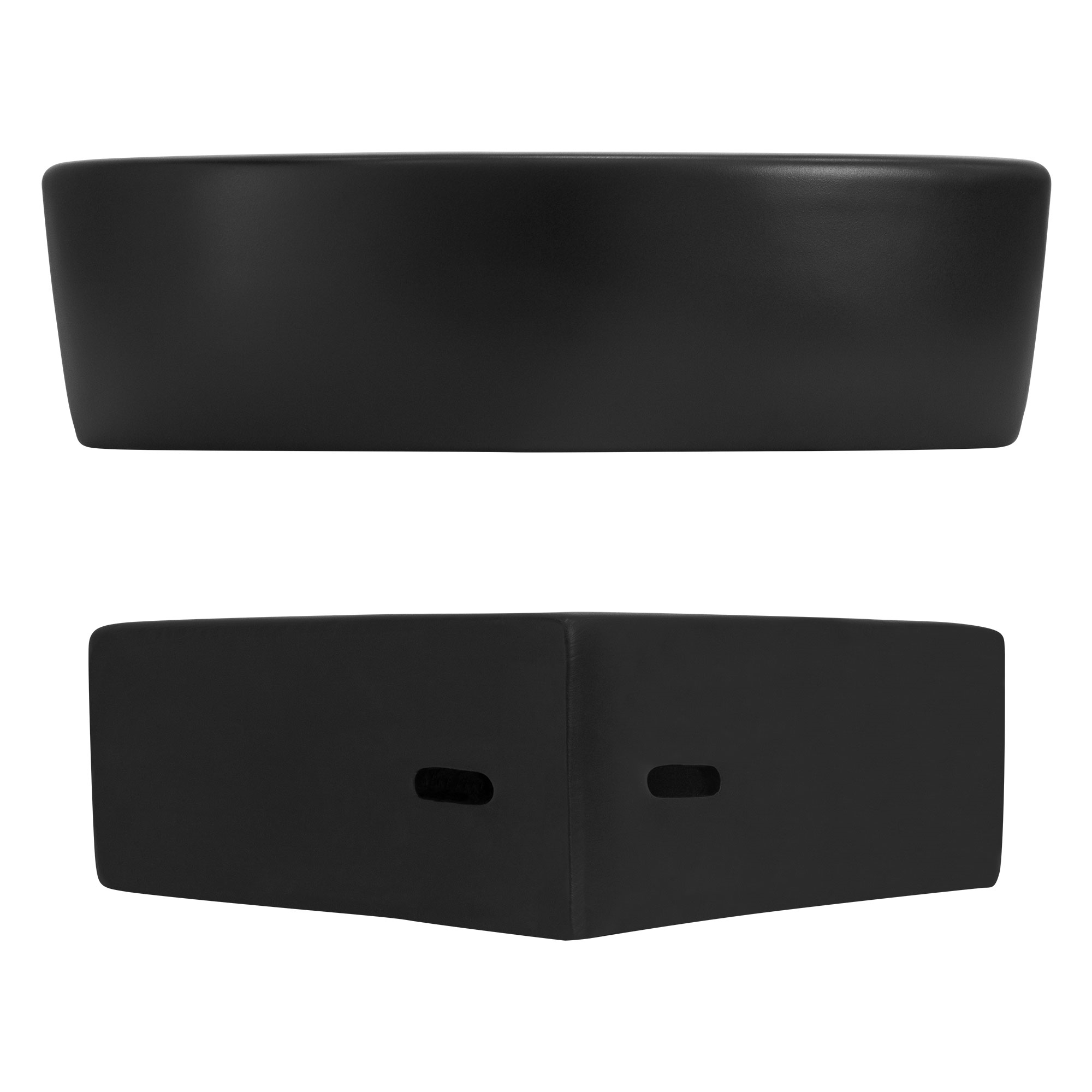 Lavabo D'angle Céramique Noir Lave-mains Moderne Avec Trop-plein 460x330x130 Mm