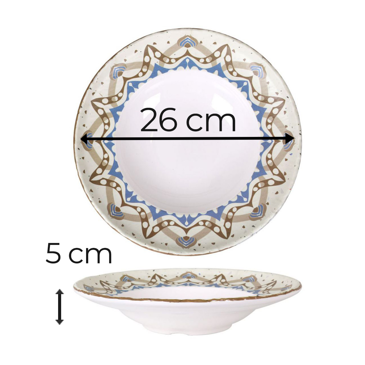 Service Assiettes Mia Rondes De 4 Pièces Creuses En Porcelaine Blanche - D 26 X H 5 Cm