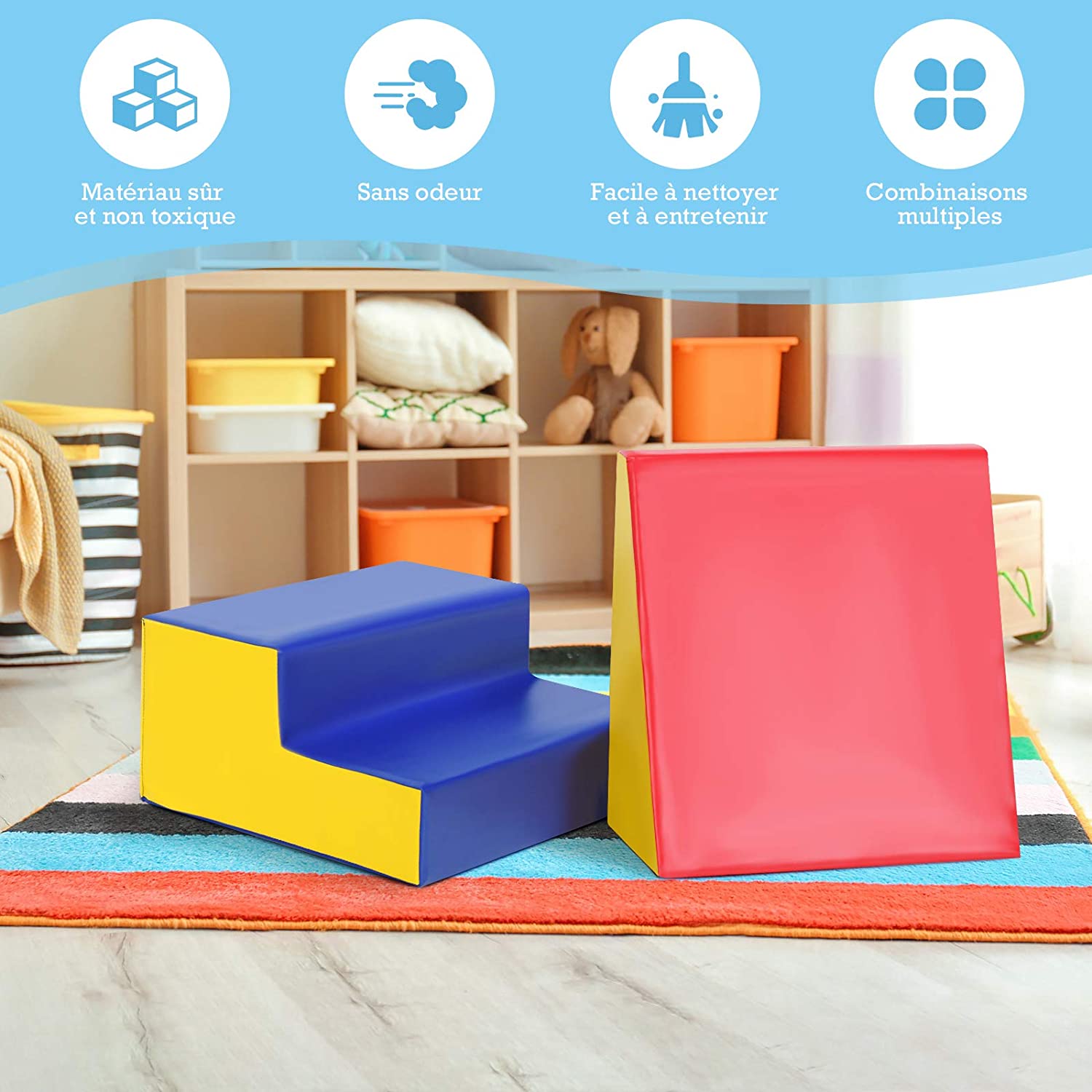 Costway 2 Pcs Blocs De Construction