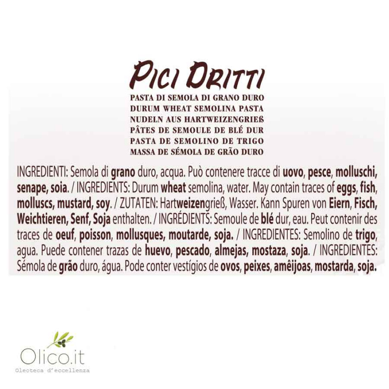 Pâtes Pici Dritti 500 Gr ANTICO PASTIFICIO MORELLI