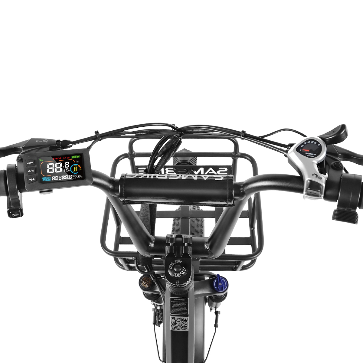 Vélo Électrique Pliable Samebike C05 Pro Step-through, 500 W, 36 V, 13 Ah, Gros Pneu, Cyan