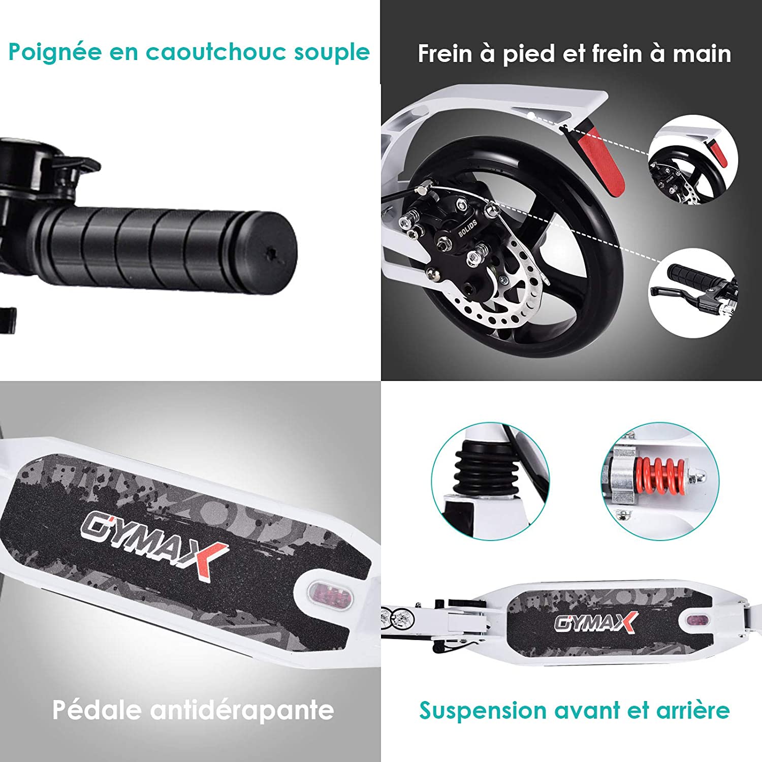 Costway Trottinette Pliable Avec Frein À 2 Roues Pour Enfant Plus De 8 Ans Hauteur Réglable En 3 Positions Fait