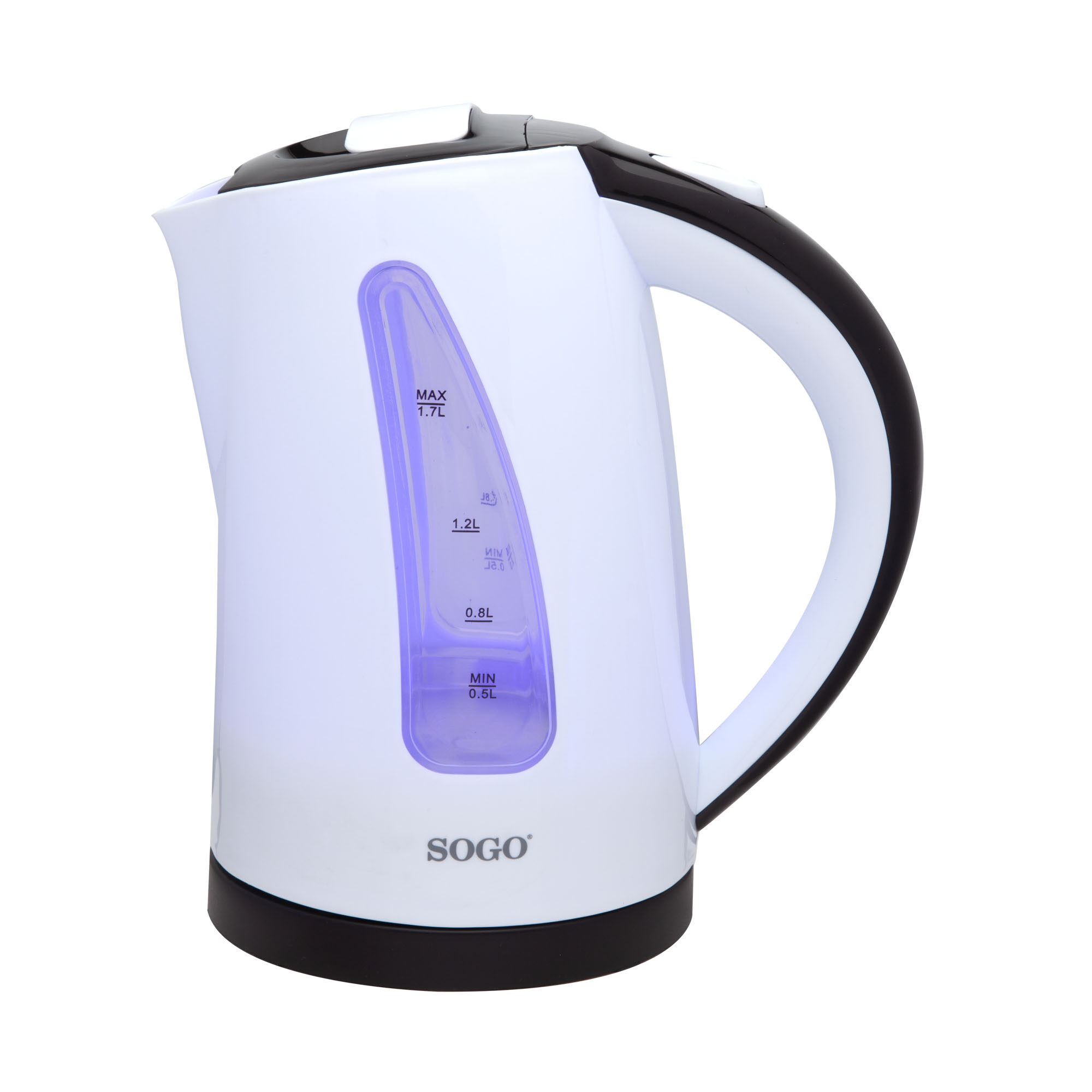 Image of SOGO Bollitore Elettrico Senza Fili 1.7L - Acciaio Inox, 360°, Spegnimento Auto, Protezione Surriscaldamento