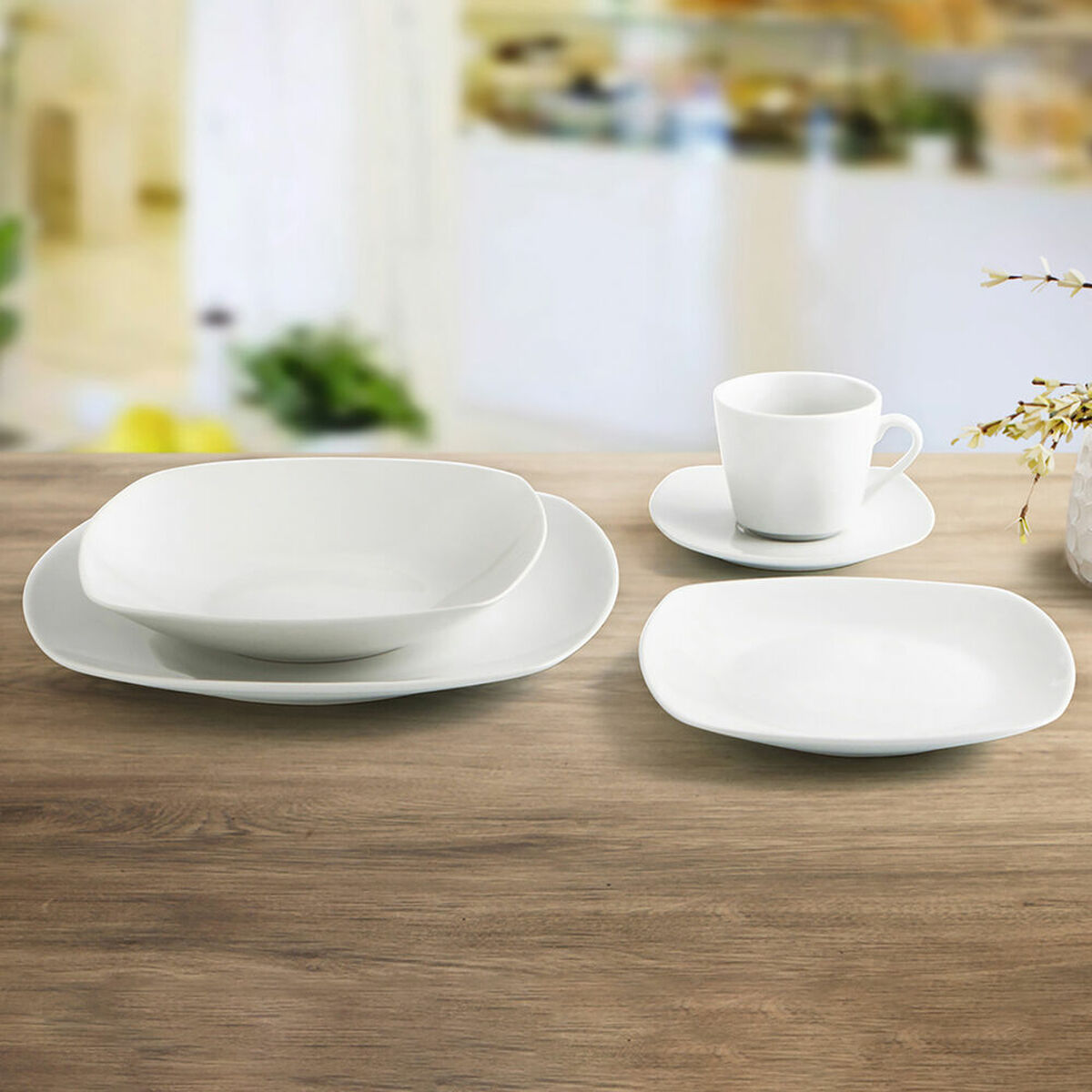 Assiette Plate Quid Novo Vinci Céramique Blanc (26,6 Cm) (pack 6x)