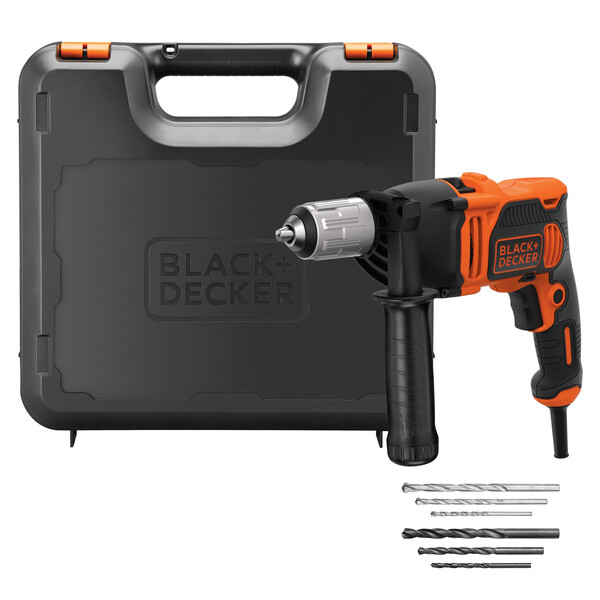 BLACK+DECKER - 850w 13mm Hammer Drill Keyless Chuck with Kitbox