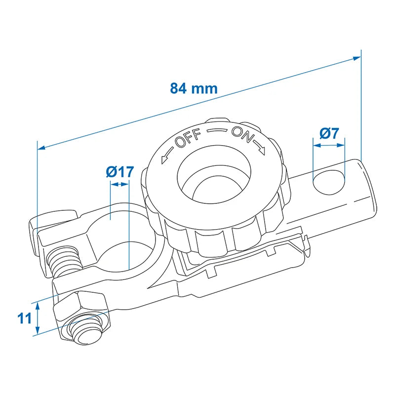 Cosse De Connexion De Batterie (-) 17,5mm Avec Coupe Circuit
