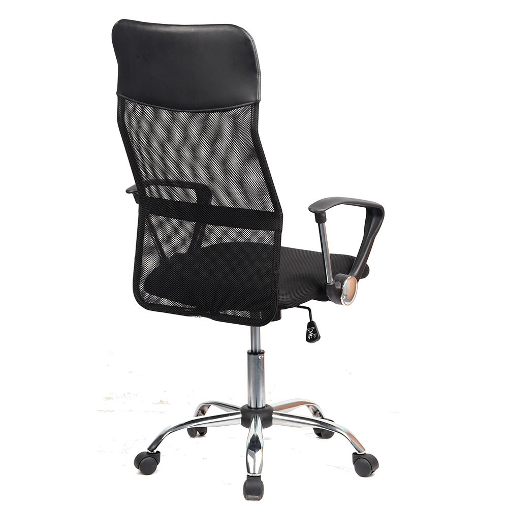 Momma Home - Fauteuil De Bureau Celta En Maille Et Simili-cuir Noir