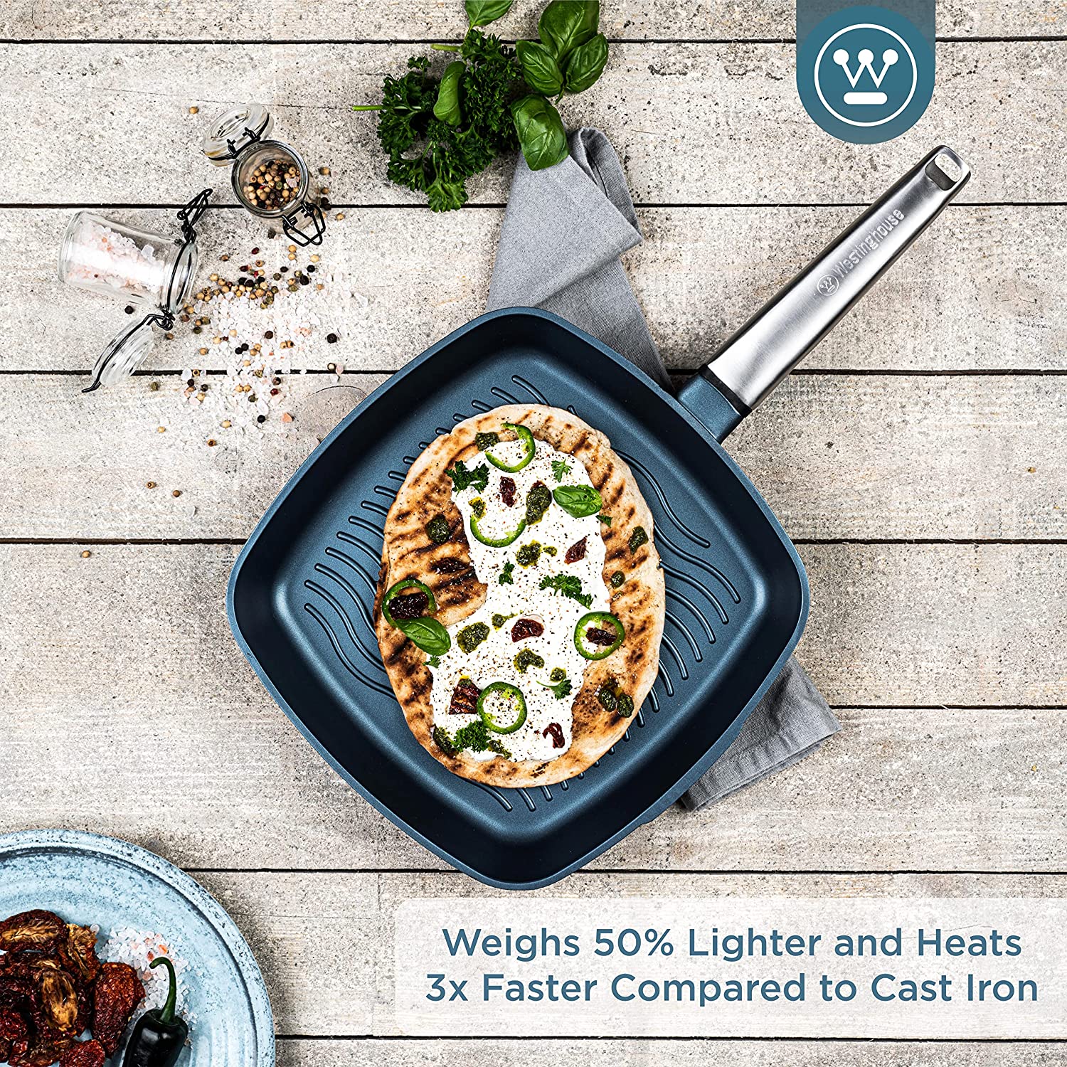 Westinghouse - Série Performance - Poêle À Griller 28 Cm - Induction - Bleu