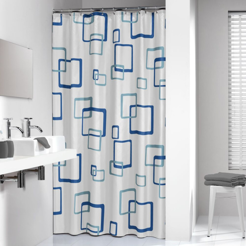 Rideau De Douche Pvc 200 X 180 Cm Bleu 150630 Sealskin