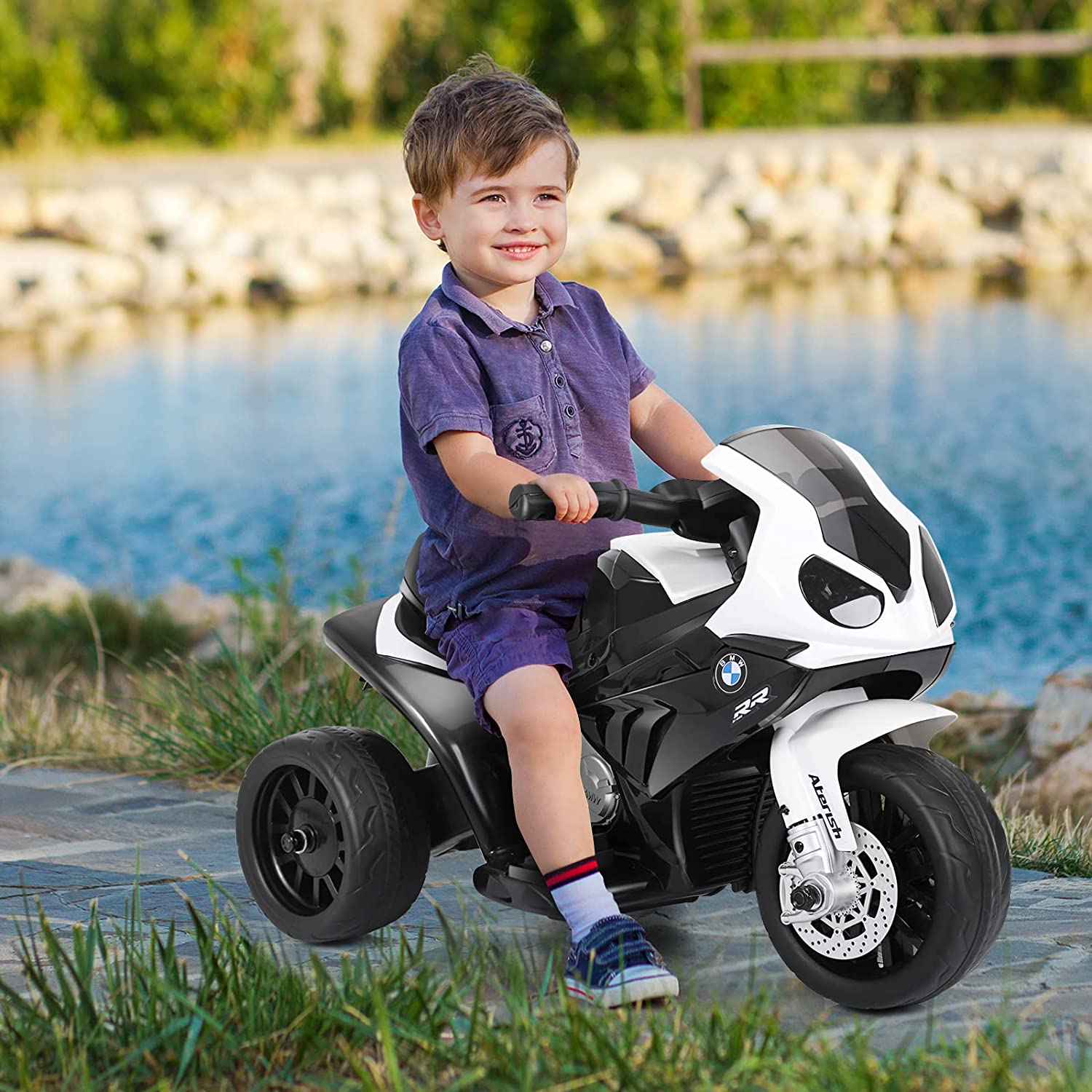 Moto Electrique Pour Enfants À 3 Roues Avec Phare Lumineux, Musiques 6 V / 4ah 2
