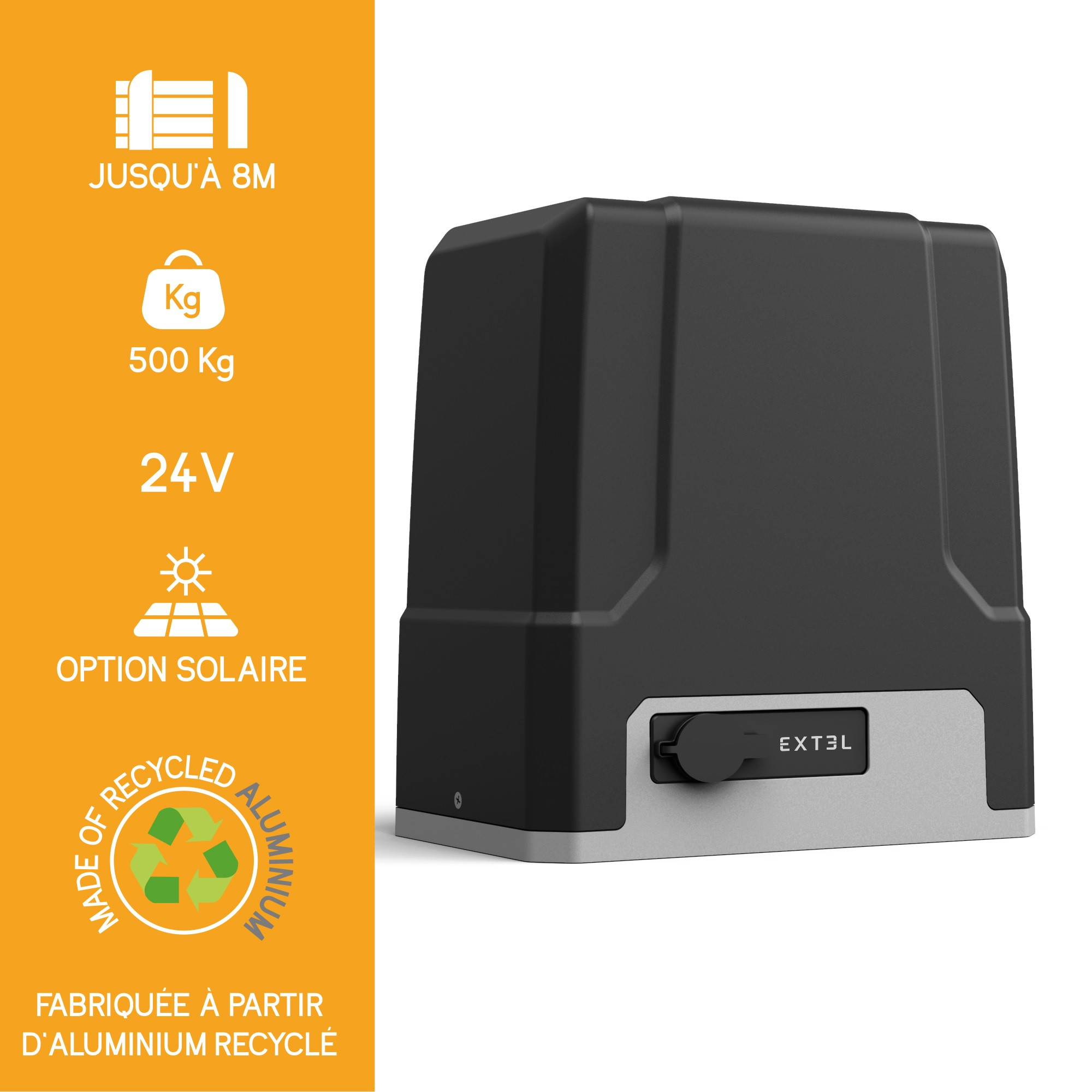 Extel - Moteur Pour Portail Coulissant De 4 M Extensible Jusqu'à 8m 500 ...