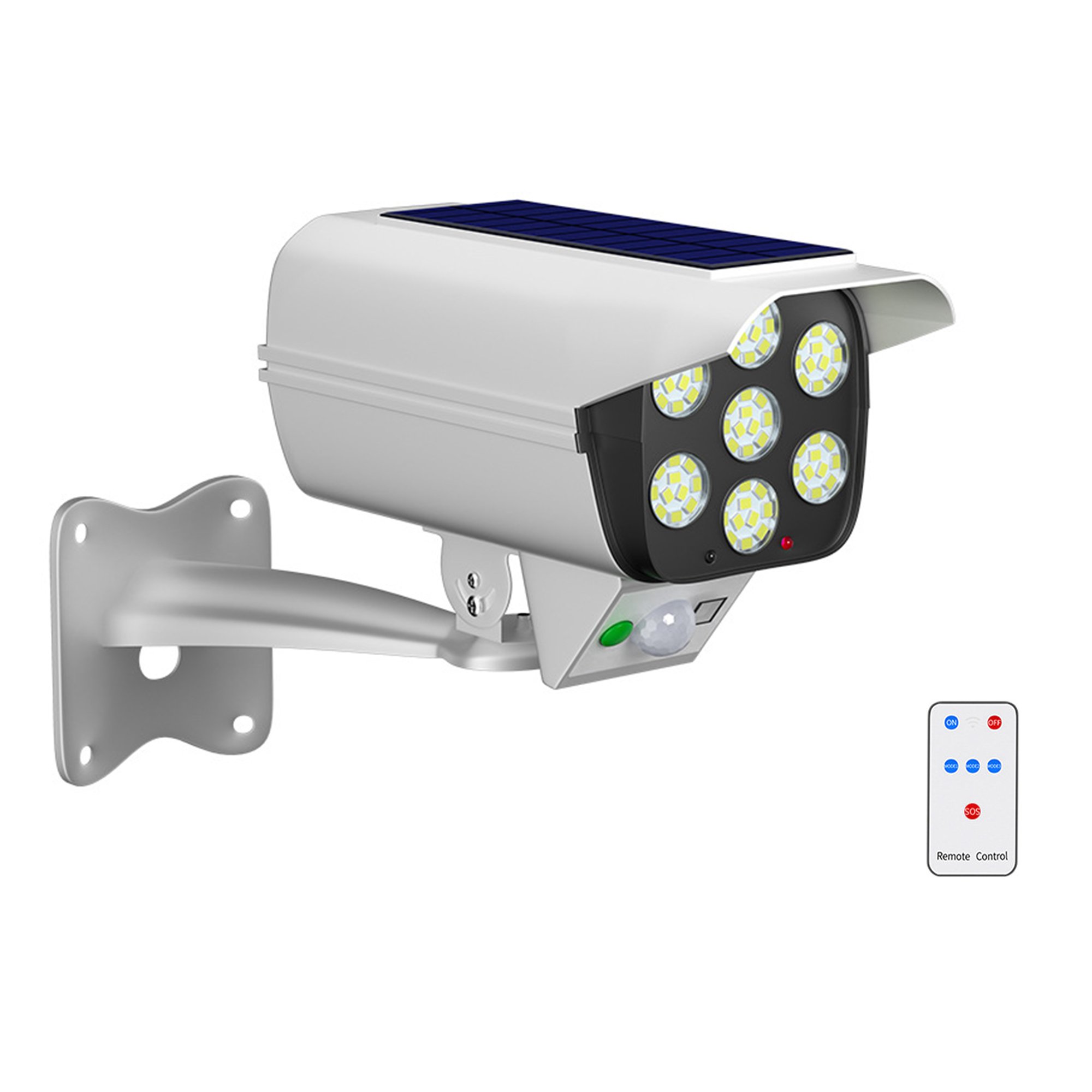 Solar Powered Simulated Dummy Security Camera