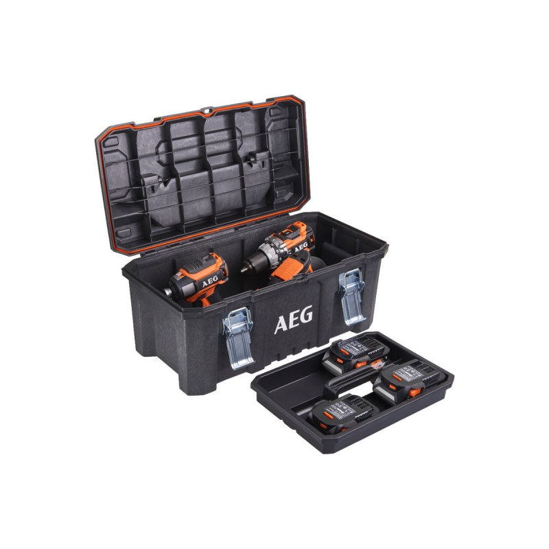 Pack Aeg Brushless Perceuse Percussion 18v Bsb18bl-602c - Meuleuse 18v 230mm Bews18-