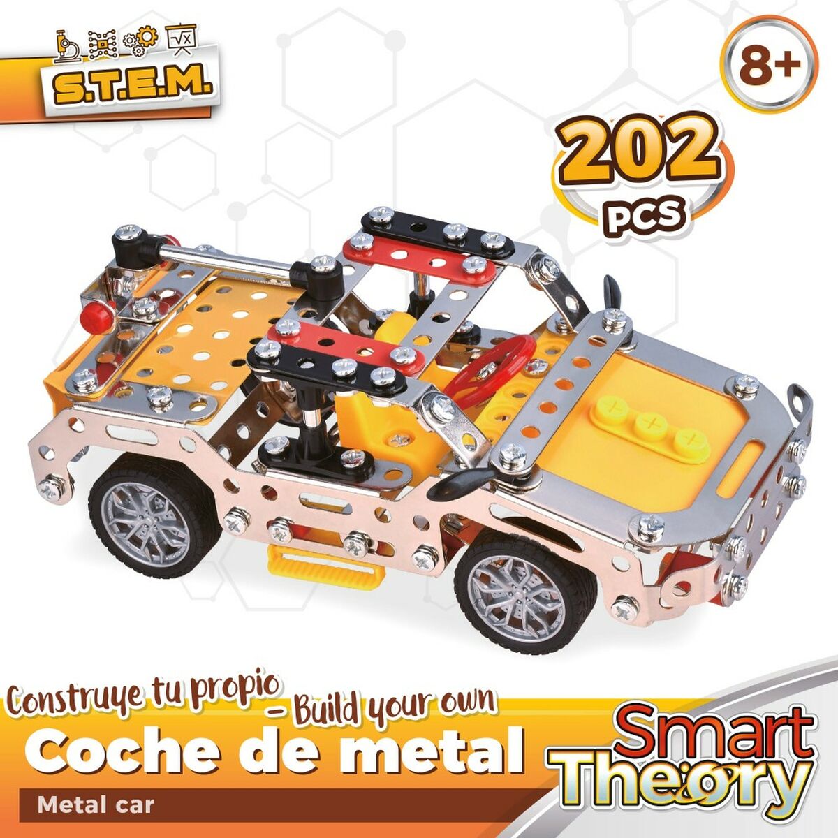 Set De Construction Colorbaby Smart Theory Mecano Car Voiture 202 Pièces (6 Unités)