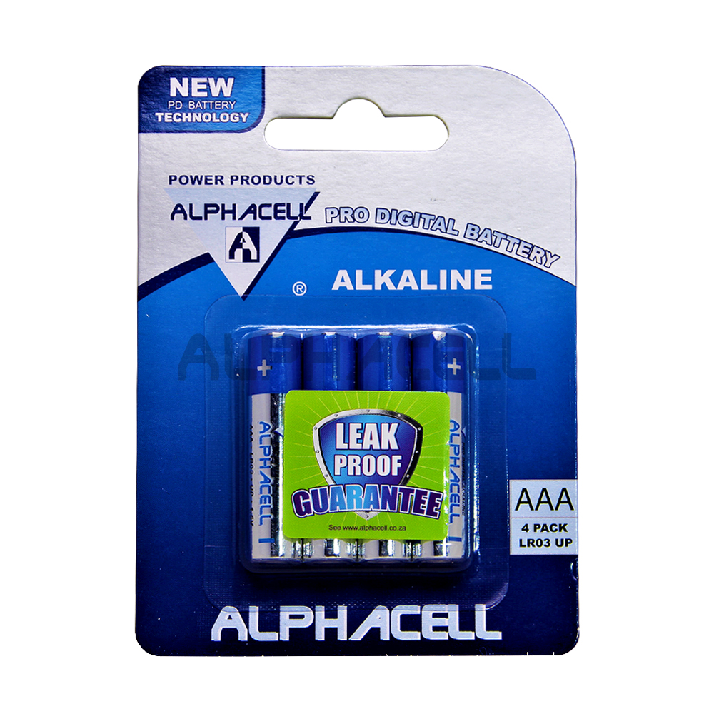 Alkaline PRODIG AAA LR03 4pc- ALPHACELL CARDED