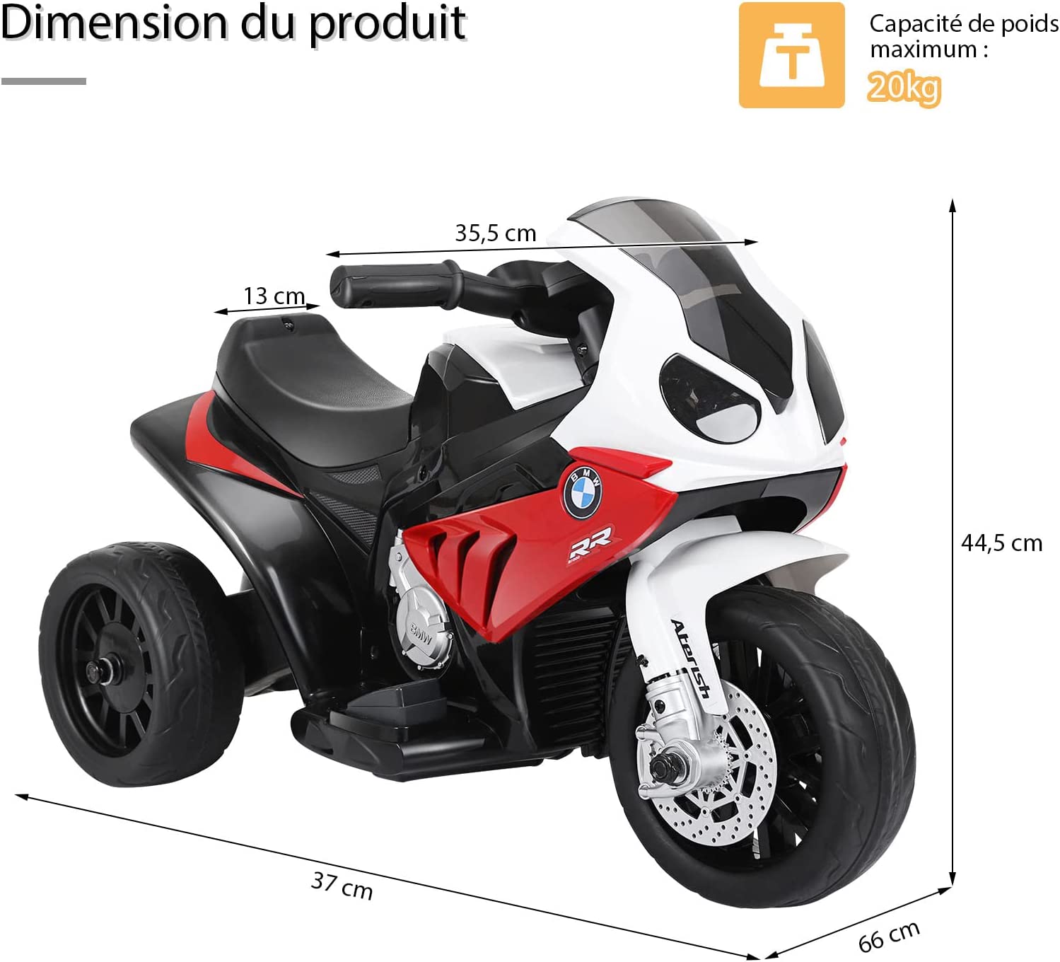 Moto Electrique Pour Enfants À 3 Roues Avec Phare Lumineux