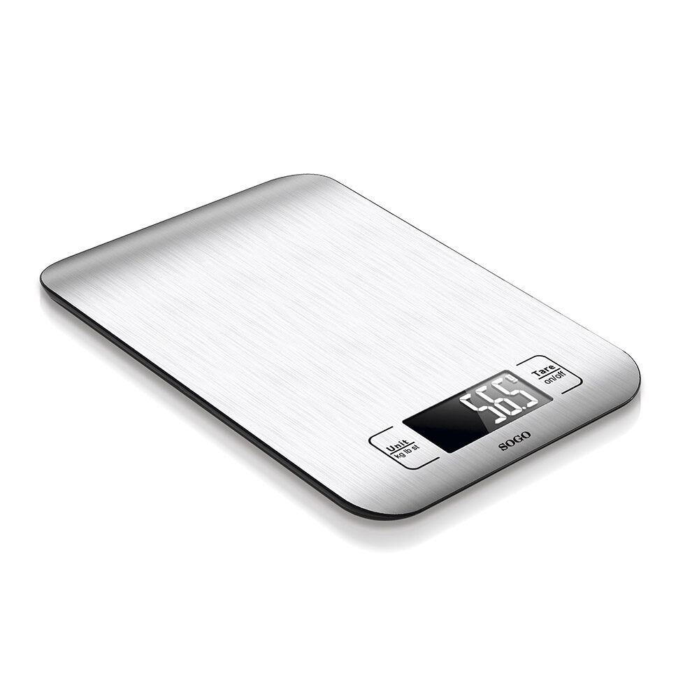 Image of SOGO Bilancia da Cucina Elettronica Digitale 5Kg con Display LED e Funzione Tara – Acciaio Inox