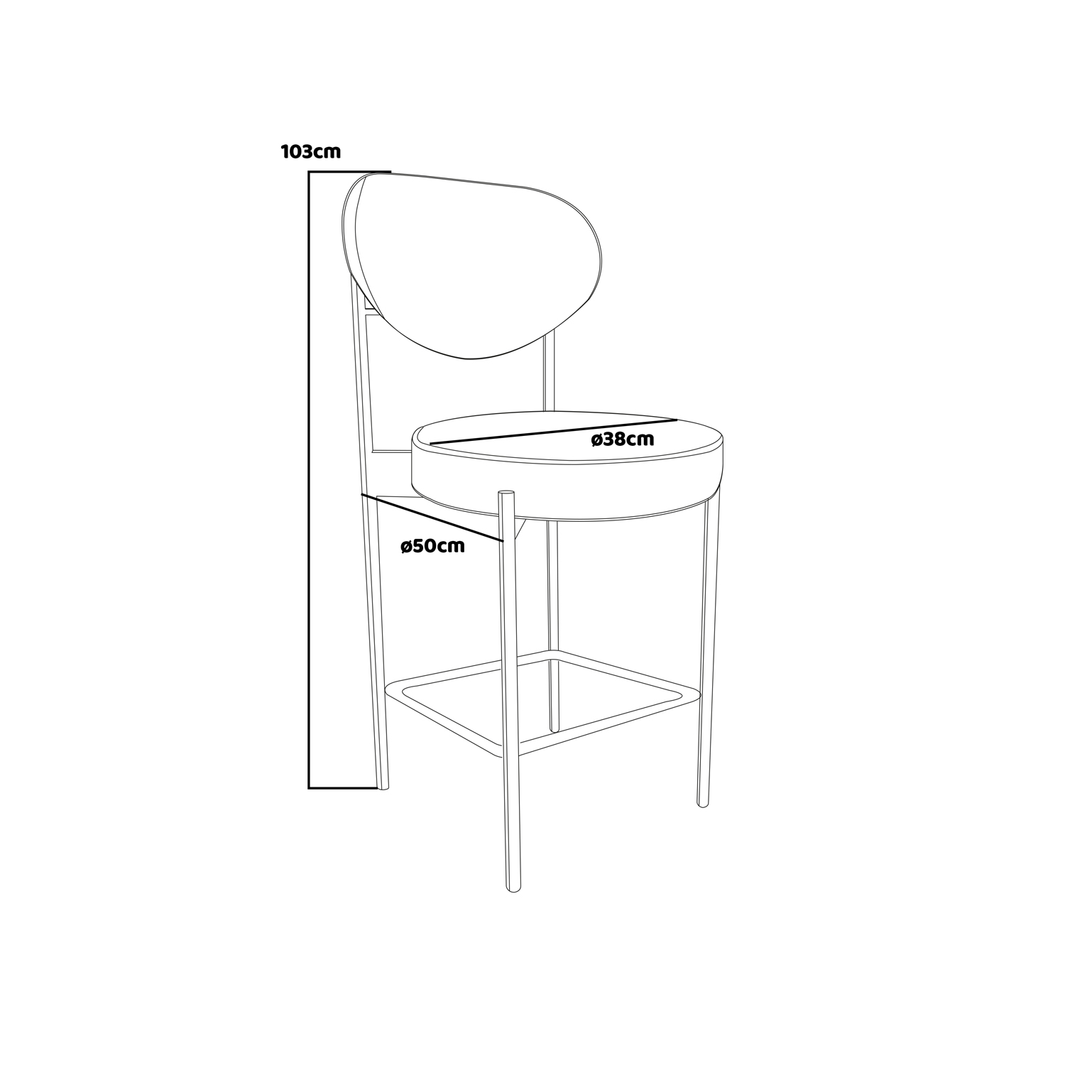 Lier - Paire De 2 Tabourets Hauts Design En Velours Beige